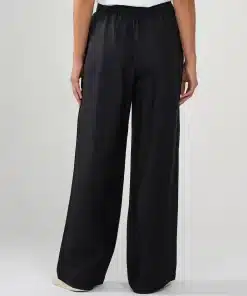Knowledge Cotton Apparel Linen Mix Pants Black Jet