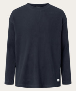 Knowledge Cotton Apparel Waffle Long Sleeve Night Sky