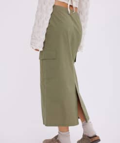 Envii Enrope Midi Skirt Deep Lichen Green