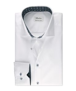 Stenströms White Contrast Twill Shirt