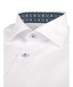 Stenströms White Contrast Twill Shirt