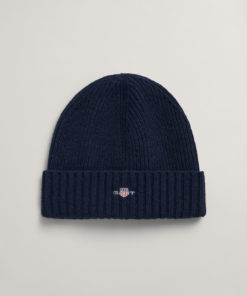 Gant Unisex Shield Wool Beanie Marine