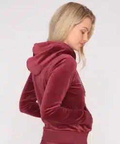 Juicy Couture Classic Velour Robertson Zip Hoodie Tawny Port