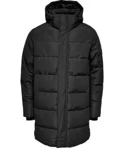 Only & Sons Carl Life Long Quilted Jacket Black