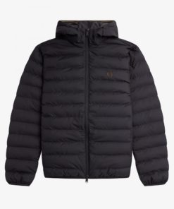 Fred Perry Hooded Insulated Jacket Black