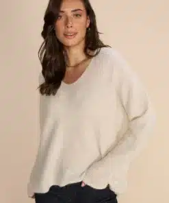 Mos Mosh Thora V-Neck Knit Ecru