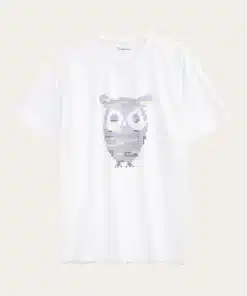 Knowledge Cotton Apparel Big Crosstitch T-shirt Bright White