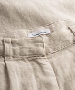 Knowledge Cotton Apparel Posey Wide Linen Pants Light Feather Gray
