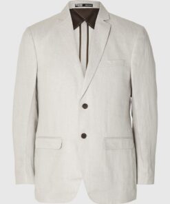 Selected Homme Will Linen Blazer Sand