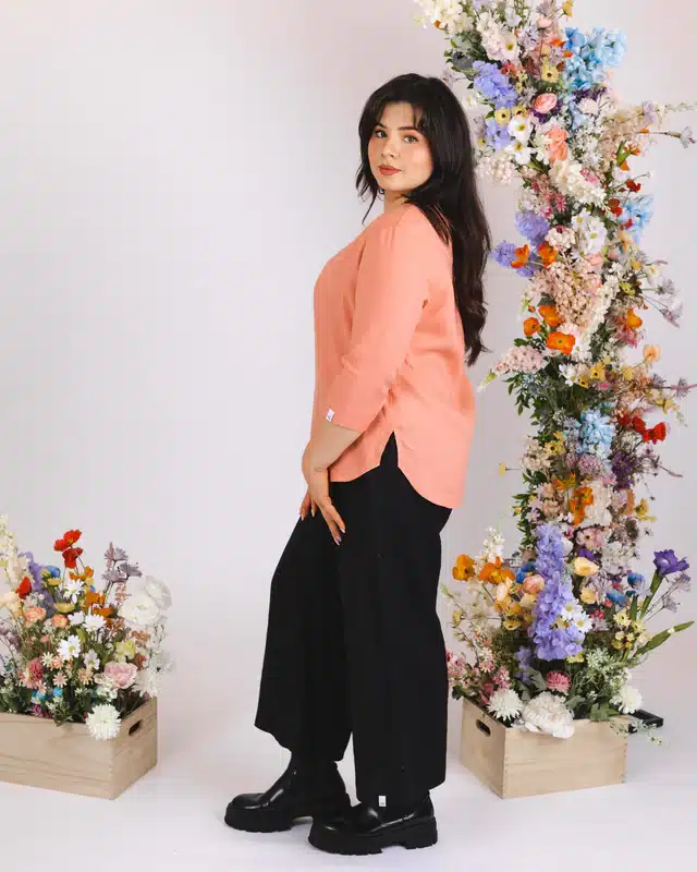 Nakoa Classic Linen Blouse Papaya