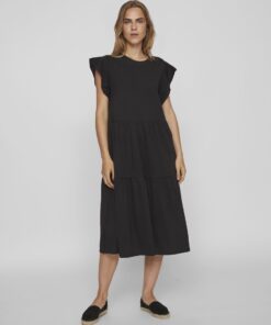 Vila Summer Midi Dress Black