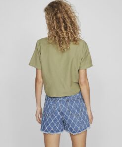 Vila Prisilla Knot Shirt Oil Green