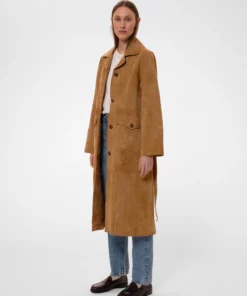Nudie Jeans Ilse Suede Coat Tobacco