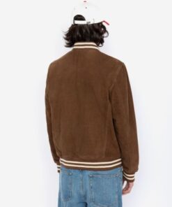 Schott Suede Varsity Jacket Light Brown