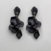 Bow19 Details Leaf Earrings Black Matte