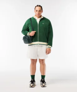 Lacoste Paris Zipped High Neck Terry Sweatshirt Pine Green