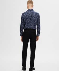 Selected Homme Slimsoho-Ethan AOP Shirt Dark Sapphire