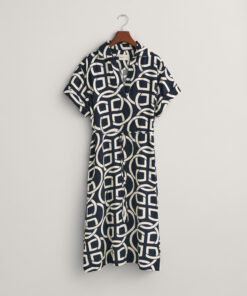 Gant Woman Monogram Print Caftan Dress Evening Blue