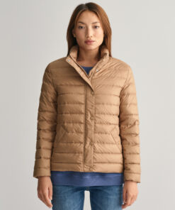 Gant Woman Light Down Jacket Warm Khaki