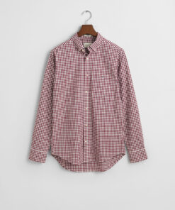 Gant Classic Poplin Gingham Shirt Wine Red