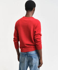 Gant Superfine Lambswool Crew Neck Jumper Bright Red