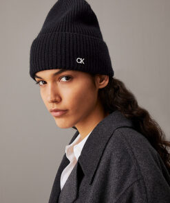 Calvin Klein Wool Cashmere Blend Beanie Black