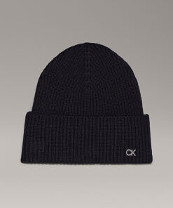 Calvin Klein Wool Cashmere Blend Beanie Black