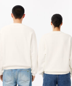 Lacoste Loose Fit Badge Accent Sweatshirt White