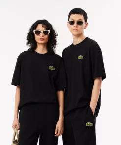 Lacoste Loose Fit Heavy Cotton Badge T-shirt Black