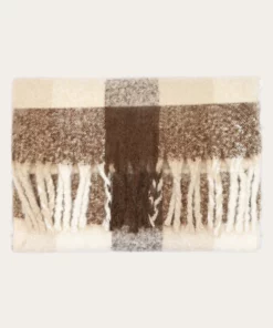 Knowledge Cotton Apparel Checked Scarf Brown Check