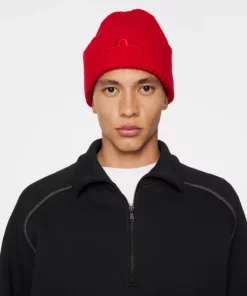 J.Lindeberg Jive Wool Beanie Barbados Cherry