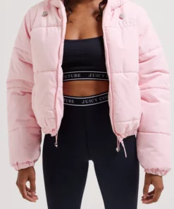 Juicy Couture Margie Aqua Activated Print Puffer Almond Blossom