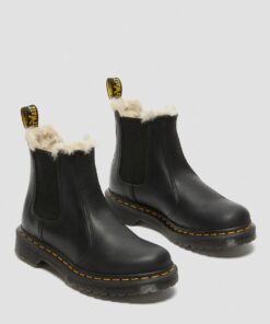 Dr. Martens 2976 Leonore Faux Fur Lined Chelsea Boots Black