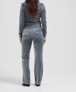 Juicy Couture Classic Velour Del Ray Pant Charcoal Marl