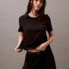 Calvin Klein Pyjama Top - Pure Cotton Black