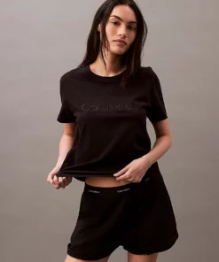 Calvin Klein Pyjama Top - Pure Cotton Black