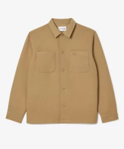 Lacoste Oversized Flannel Overshirt Beige
