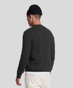 Lyle & Scott Cotton Merino Crew Neck Jumper Jet Black