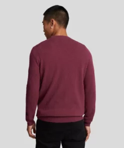 Lyle & Scott Lambswool Crew Neck Jumper Burgundy Marl