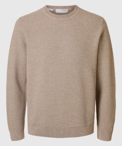 Selected Homme Ross Crew Neck Knit Oatmeal