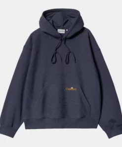Carhartt WIP Hooded Label Script Sweat Blue