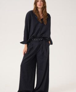 My Essential Wardrobe VittaMW Trousers Dark Sapphire Blue W. stripe