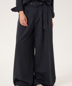 My Essential Wardrobe VittaMW Trousers Dark Sapphire Blue W. stripe