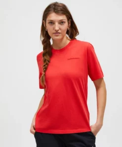 Peak Performance Original Small Logo Tee Women Brilliant Red
