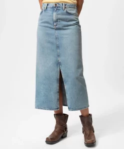 Nudie Jeans Women Anna Denim Skirt Desert