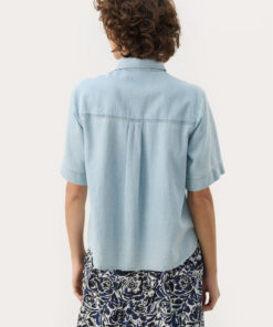 Part Two Nicla Shirt Whiteish Blue Denim