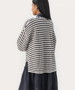 Part Two nahni Pullover Navy Natural Stripe
