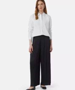 Comma, Wide Plisse Trousers Navy