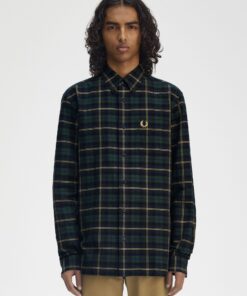Fred Perry Oxford Tartan Shirt Navy