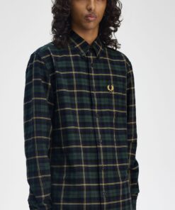 Fred Perry Oxford Tartan Shirt Navy